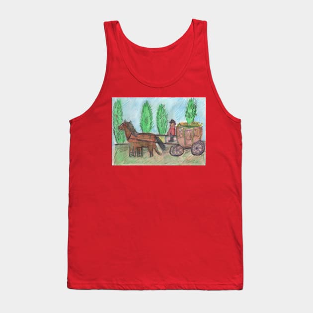 Horse-Drawn Carriage Tank Top by Mila-Ola_Art